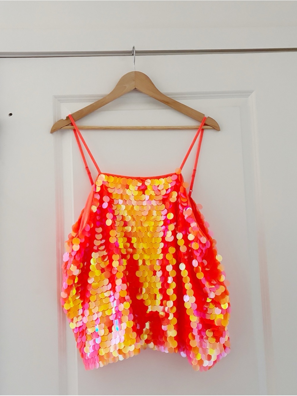 NWT Anthropologie Weddings Sequin Neon Crop Top 70s Party 3X - Picture 5 of 9